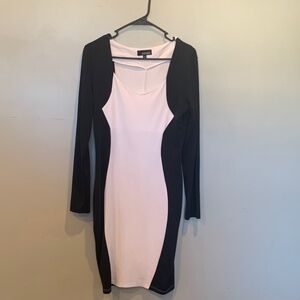Women’s XL Extra Large Optical Illusion Black and White Bodycon Stretch Dress